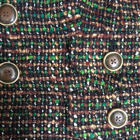 Ann Taylor Black Green Speckled Cropped Jacket 6 - Picture 6 of 8